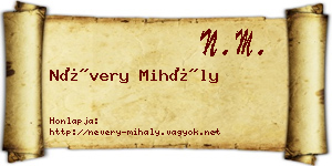 Névery Mihály névjegykártya